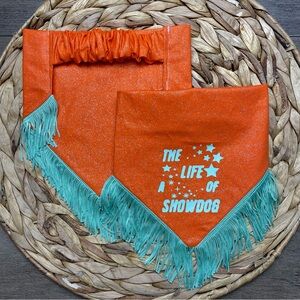 Handmade Dog Bandana “The Life of a Showdog” | Sparkle Fringe Bandana TS 12